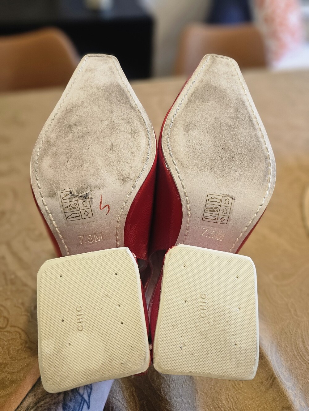 JEFFREY CAMPBELL ‘PICASSO’ SLINGBACK PUMP WITH CHUNKY HEEL 4’’Color Red - Picture 4 of 7